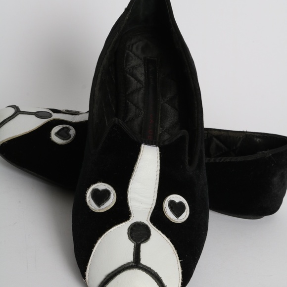 Marc by Marc Jacobs Short Black Sad Dog Slippers 6 - Picture 4 of 7